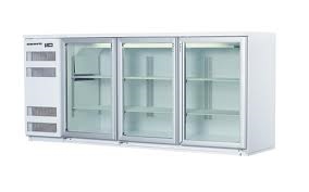 3 Glass Doors Static Cooling  Undercounter Refrigerator